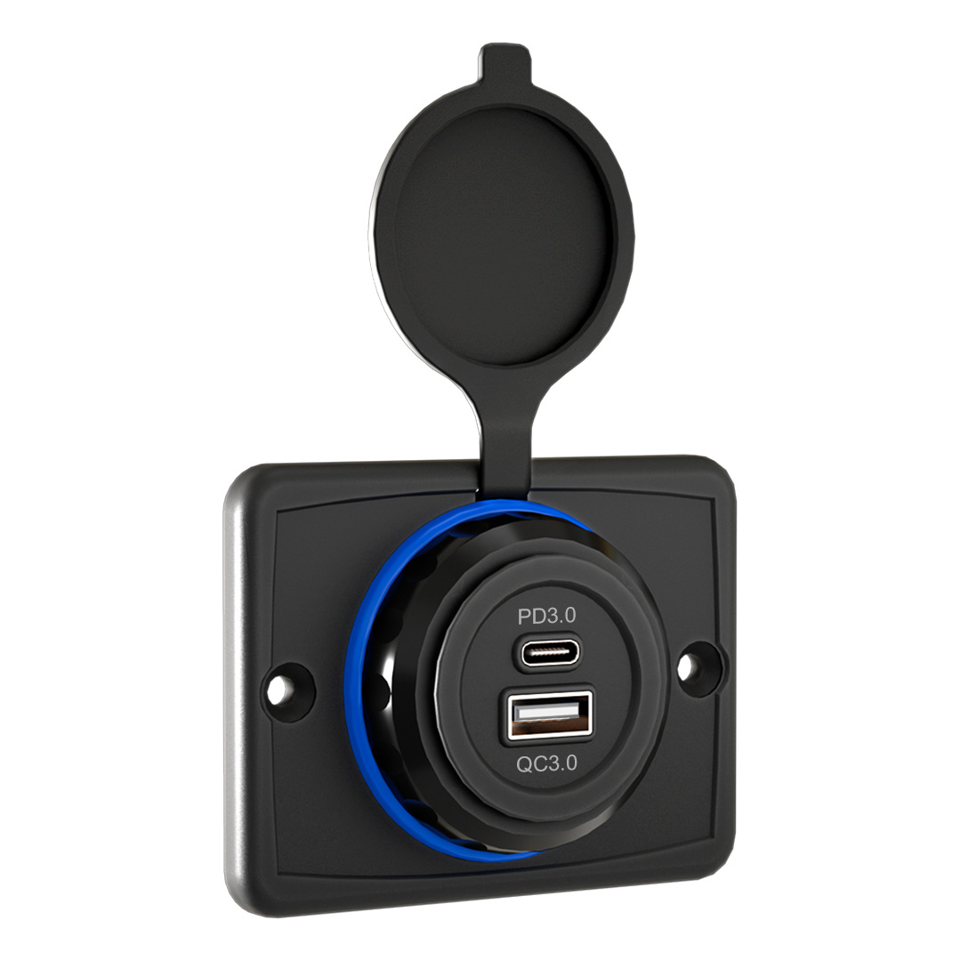 New car, motorcycle, ship modification, car charger modification, USB socket charger, waterproof PD+QC3.0