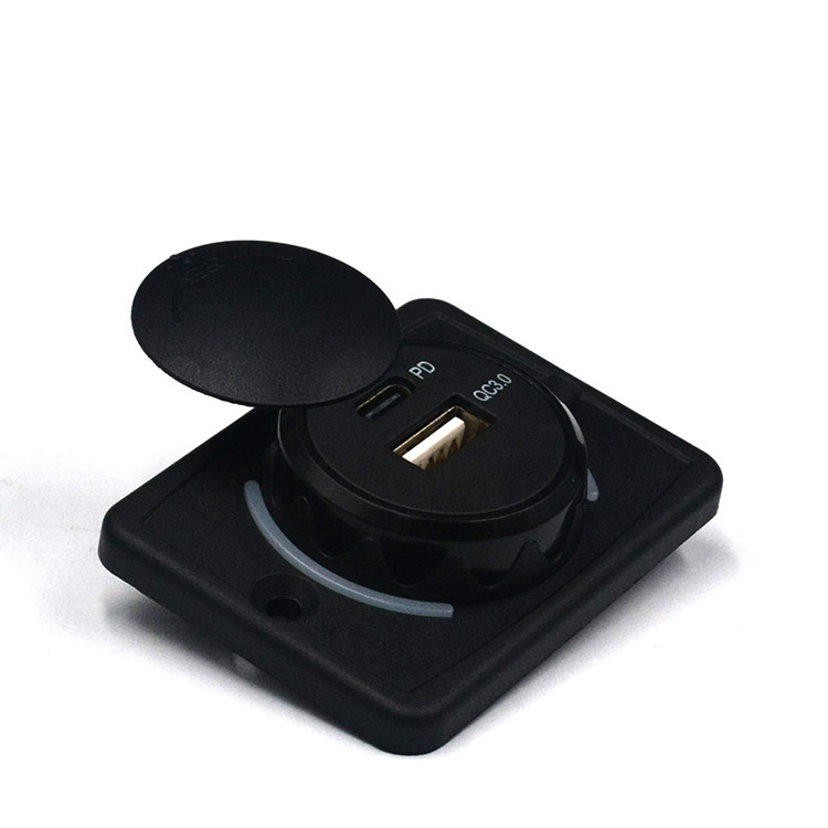 QC3.0 car charger, bus RV modification, USB charger, Type-C interface, PD car charger with waterproof and dustproof features