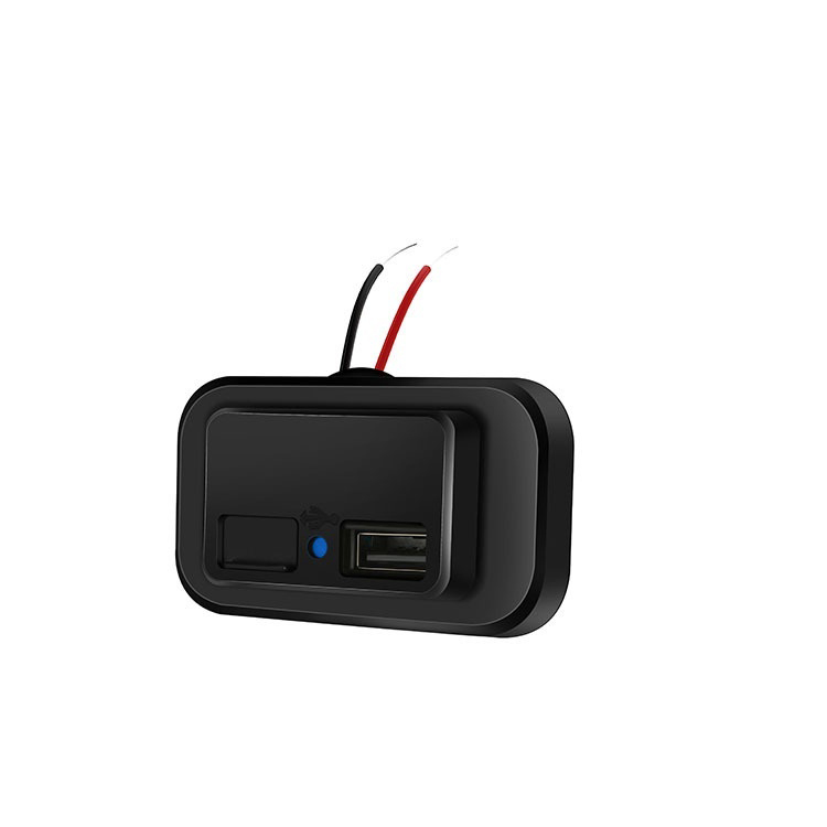 新款车载充电器5V4.8A 平板式双USB改装车自动闭合式防尘盖