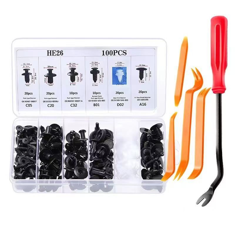 100PCS boxed buckle through nail door panel cover combination suitable for car bumper